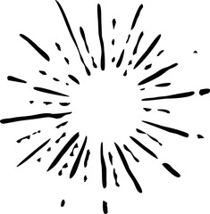 Obraz premium sunburst doodle, vintage radial burst, abstract line sunshine vector collection