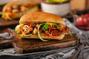 Tender chicken Banh Mi