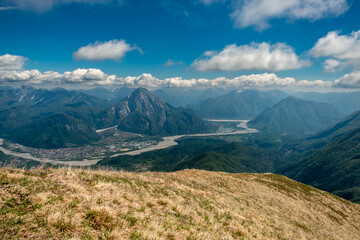 Panorama from the top of the mountain, Friuli-Venezia Giulia, Italy