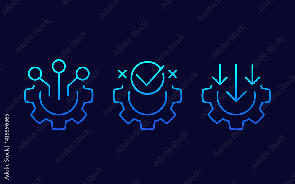 Wall mural integration line icons for web