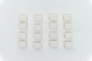 sugar cubes evenly spaced sweets ingredient top view