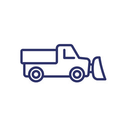 snow plow truck line vector icon