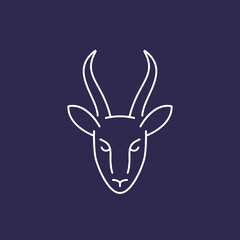 springbok, gazelle line vector icon
