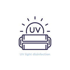 UV light disinfection line icon on white