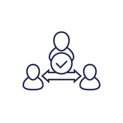 broker or third party line icon on white