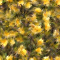 Obraz premium Seamless faux digital painted floral pattern print. High quality illustration. Procedural painting with realistic brush strokes in impressionistic style. Abstract art for surface design and print.