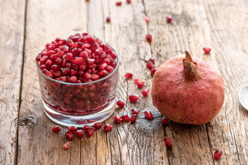 Pomegranate red grains