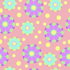 vector pattern with bright colors. pastel colors. flat pattern image with multicolored flowers