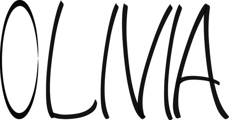 Olivia name - handwritten calligraphy for design