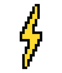 Pixel lightning bolt (vector, isolated)