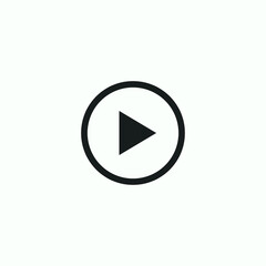 Play button icon in trendy flat style isolated on grey background. Play symbol for your web site design, logo, app, UI. Vector illustration