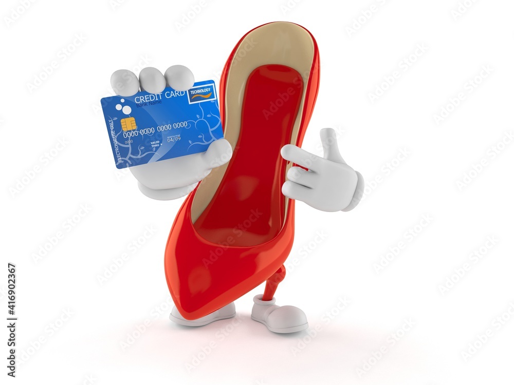 Canvas Prints high heels character holding credit card