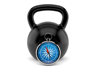 Kettlebell with compass
