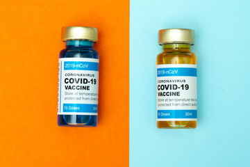 Coronavirus vaccine with medical health care concept.