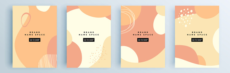 Fototapeta premium Modern abstract covers set, minimal covers design. Colorful geometric background, vector illustration.