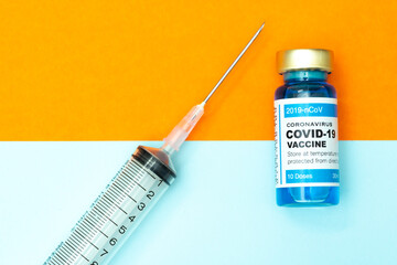 Coronavirus vaccine with medical health care concept.