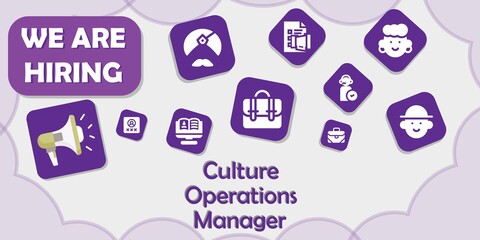 we are hiring culture operations manager vector illustration