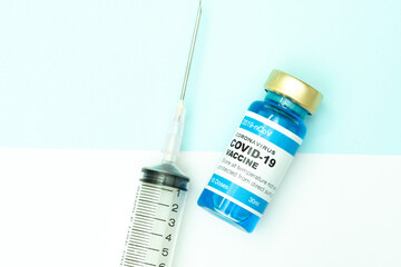 Coronavirus vaccine with medical health care concept.