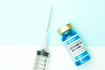 Coronavirus vaccine with medical health care concept.