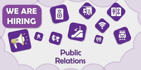 we are hiring public relations vector illustration
