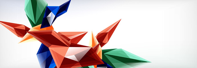 Vector 3d triangles and pyramids abstract background for business or technology presentations, internet posters or web brochure covers