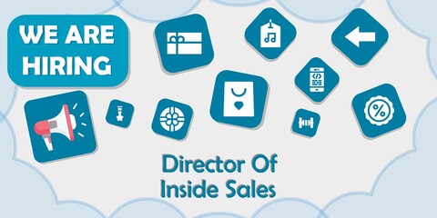 we are hiring director of inside sales vector illustration