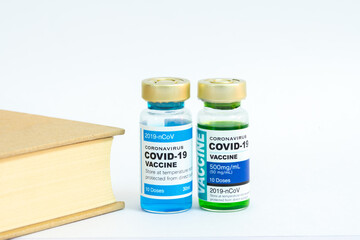 Coronavirus vaccine with medical health care concept.