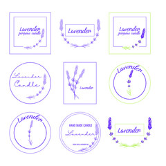 Fototapeta na wymiar Set of botanical icons with lavender. Vector illustration, eps 10
