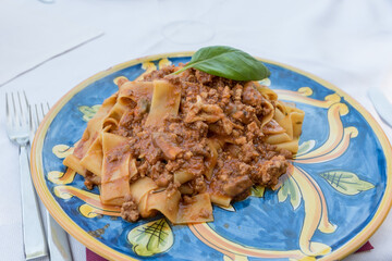 Tagliatelle with Sicilian ragu
