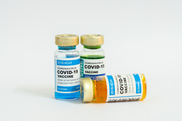 Coronavirus vaccine with medical health care concept.