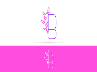 Letter B beauty leaves logo design. Vector template