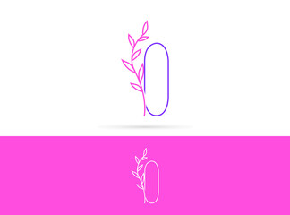 Letter O beauty leaves logo design. Vector template