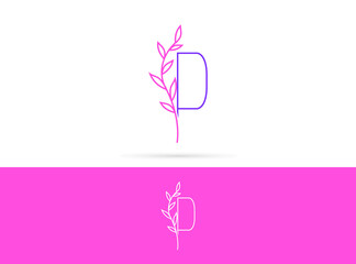 Letter P beauty leaves logo design. Vector template