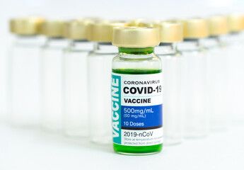 Coronavirus vaccine with medical health care concept.