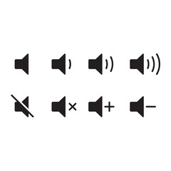 Speaker icon set. Sound icon