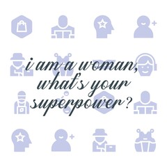 Happy women day quote. Editable vector illustration.