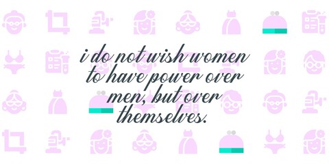 Happy women day quote. Editable vector illustration.