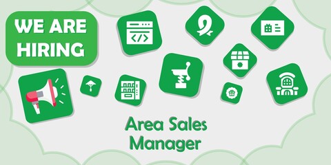 we are hiring area sales manager vector illustration