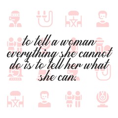 Happy women day quote. Editable vector illustration.