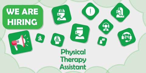 we are hiring physical therapy assistant vector illustration