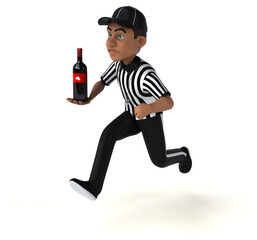 Fun 3D Illustration of an american Referee