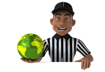 Fun 3D Illustration of an american Referee