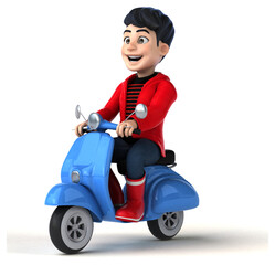 Fun 3D cartoon teenage boy