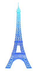 Hand drawn line art illustration of Eiffel Tower. Editable for changing colors. Vector EPS. 