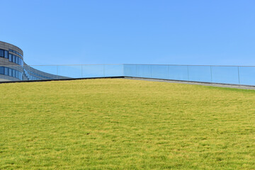 Dachaufsicht mit ausblick auf kö bogen in düsseldorf, deutschland