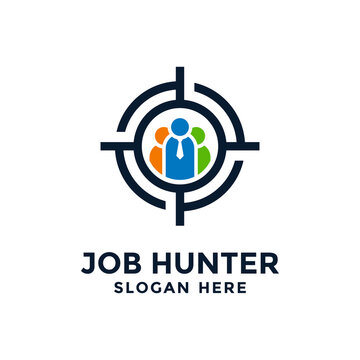 Job hunter logo design template.Creative concept of find job vector illustration