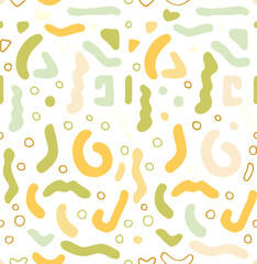 Fototapeta na wymiar Jelly worms. Cute flat background for baby clothes, bed linen, packaging. Hand drawing in colored Doodle style. Vector illustration. Vector EPS 10