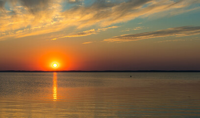 sunset over the Vistula Lagoon