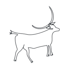bull one line cave drawing vector illustration