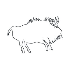 bull one line cave drawing vector illustration
